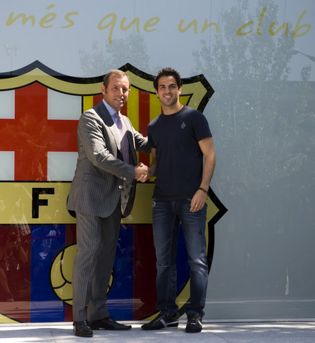  FC Barcelona Unveils New Signing Cesc Fabregas