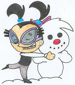  Tootie hugging a snow Timmy <3