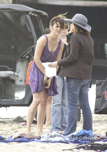 Jessica Stroup on set 90210 in Venice Beach, August 17