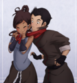 cute scarf-mako and korra - avatar-the-last-airbender photo