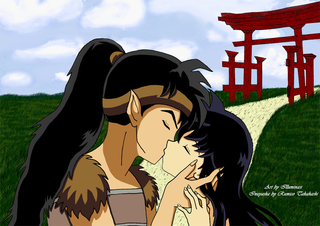 Photo of koga and kagome's kiss for fans of koga and kagome. 