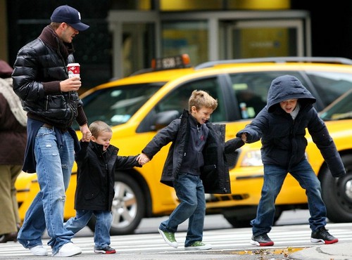 Beckham and his kids (:
