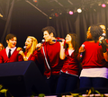 Cory, Chris and the Glee cast:) - cory-monteith-and-chris-colfer fan art