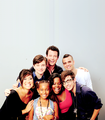 Cory, Chris and the Glee cast:) - cory-monteith-and-chris-colfer fan art