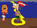Phineas gettin electricuted - phineas-and-ferb fan art