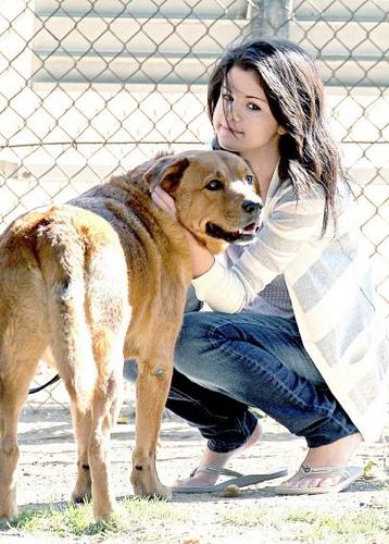 Selena and her dog