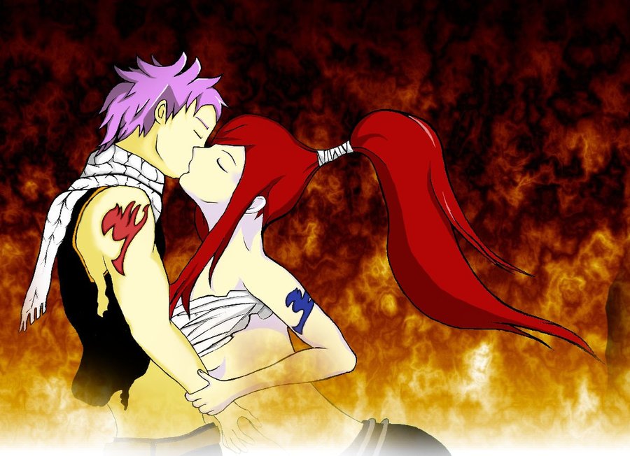 erza scarlet and natsu kissing