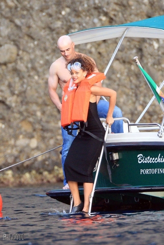 Rihanna - Diving in Porto Fino - August 24, 2011