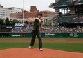 Tom pitching at the Cleveland Indians game on 08/28/11 - tom-hiddleston photo