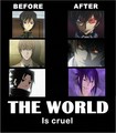 the world is cruel - anime photo
