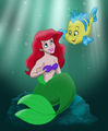 Ariel and Flounder - disney-princess fan art