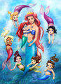 Athena, Ariel and Sisters - disney-parents fan art