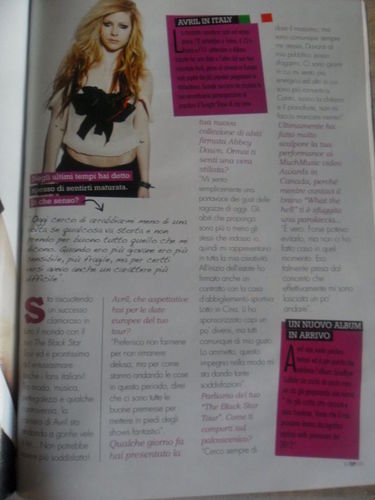  Avril Lavigne Gracing On The Cover Of haut, retour au début Girl Magazine
