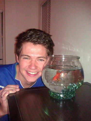 Damian and his fish Rufus