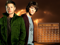supernatural - October 2011 - Dean & Sam (calendar) wallpaper