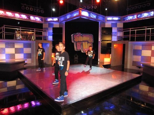 The Boyz on the set of Shake It Up!