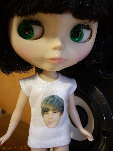  justin bieber t-shirt for a doll!! :)