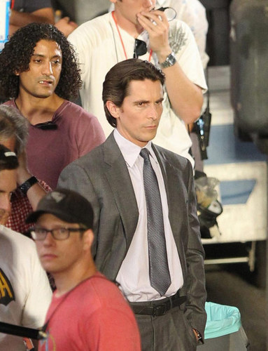 Christian On the set of The Dark knight Rises