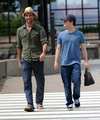Dan and a friend taking a stroll before How to Succeed (09.04.11) MQ  - harry-potter photo