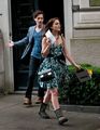 Penn Badgely and Leighton Meester on set september 7th 2011. - dan-and-blair photo