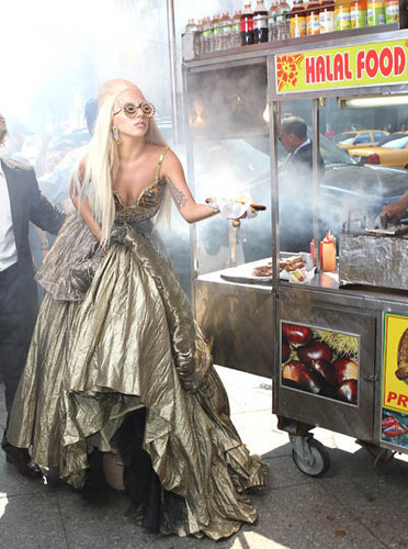  Gaga on the set of a photoshoot for Vanity Fair in NYC
