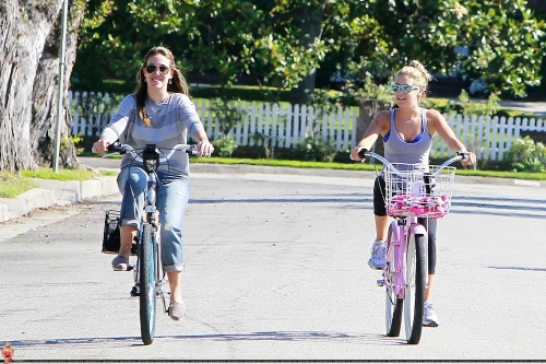  Haylie & Ashley Tisdale bike riding in Toluca Lake - August 14, 2011