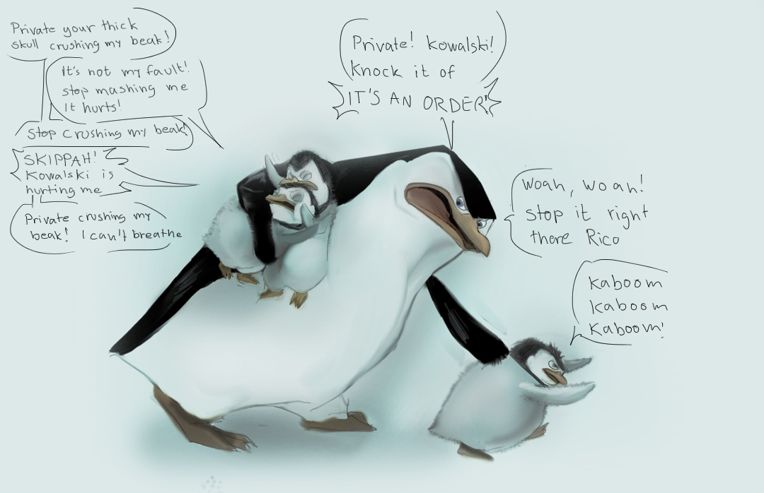 pinguin, penguin of madagascar fan Art: Reverse Roles.