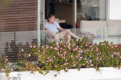  Leo on his balcony in Sydney studying his lines