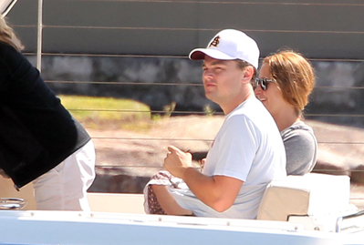  Leo and Tobey maguire on a bateau