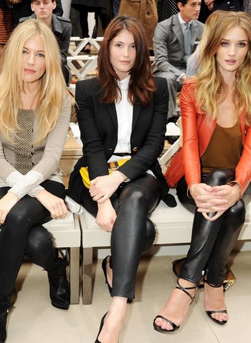 Rosie Huntington Whiteley and Sienna Miller at the Burberry Show as part of London Fashion Week 