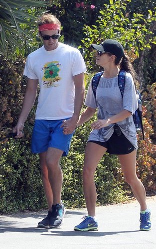 Nikki and Paul walking in Hollywood Hills!