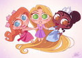 Chibi princesses - walt-disney-characters fan art