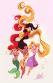 Disney Girls': Ariel Pochatonta and Rapunzel - tangled fan art