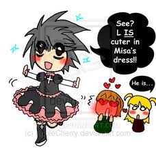  L（デスノート） in Misa's dress