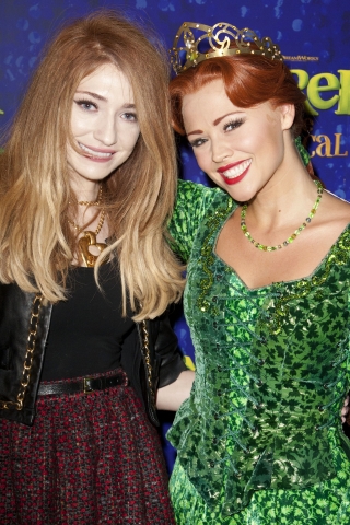 At 'Shrek; The Musical' with Kimberly Walsh and Cheryl Cole.