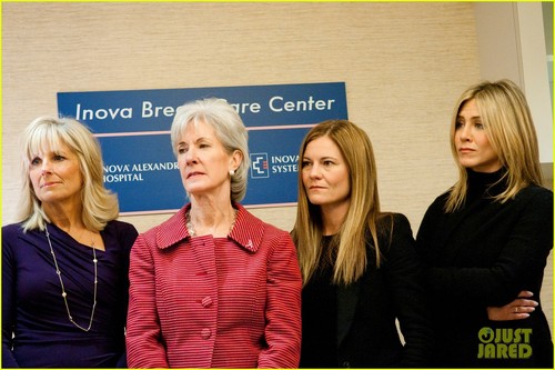 Jennifer Aniston: Inova Alexandria Hospital Visit With Jill Biden