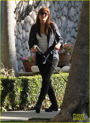 Leighton Meester takes her pup for a walk (October 10) in Los Angeles.