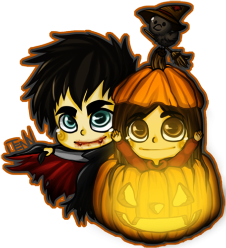  Damon&Elena on Halloween