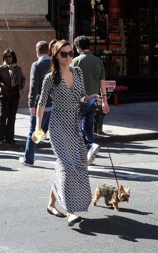  Miranda Kerr walking her dog in NYC (October 17).
