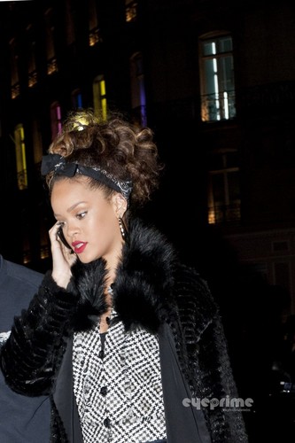 Rihanna leaves her Hotel in Paris, Oct 18