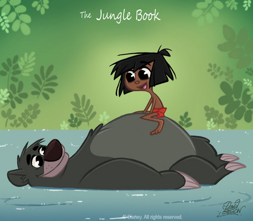 Walt Disney Fan Art - Mowgli & Baloo
