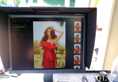 Better quality BTS pics of Ashley's Flare photoshoot.
