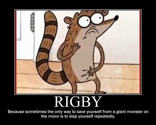  Rigby saving himself from the moon monster