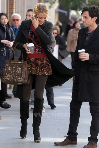 Blake Lively seen around on the Gossip Girl Set in NY, Oct 25