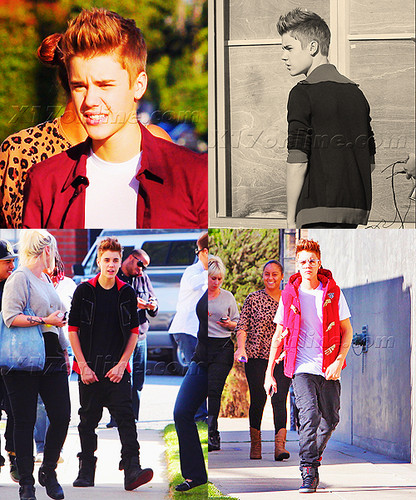  Justin shooting a commercial Friday with his new look :)