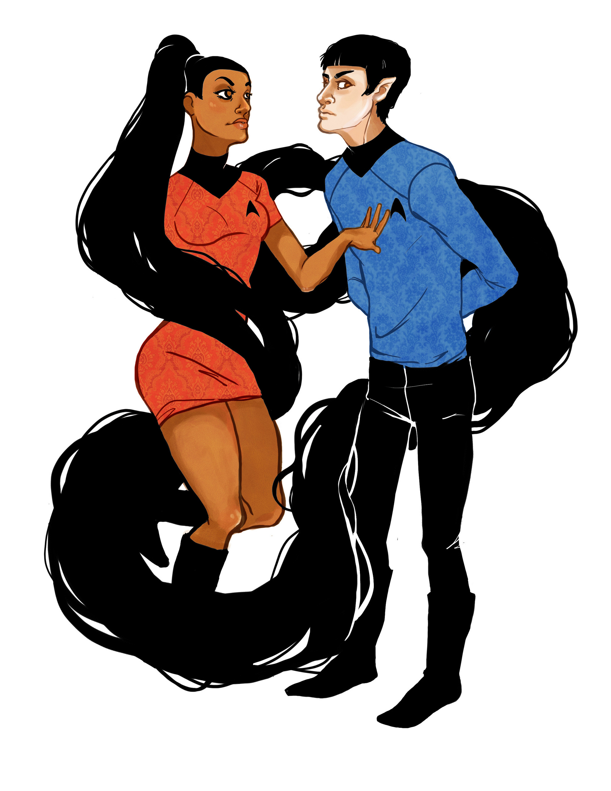Fan Art of Spock and Uhura for fans of Spock & Uhura. by ~SakariSin...