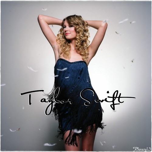 Taylor Swift in blue fringed mini dress photoshoot (2)