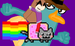 riding nyan cat with perry at the back - nyan-cat icon