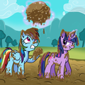 Mud Fight - my-little-pony-friendship-is-magic fan art