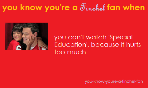 u are a Finchel fan if...